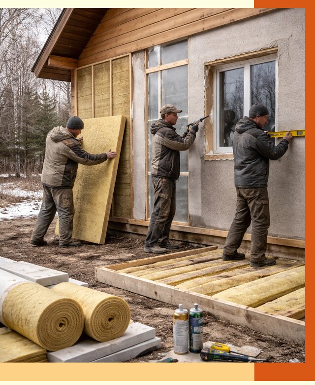 Утепление дачного дома в Муроме от 4850 руб/м2 — недорого | ТепломастерМум