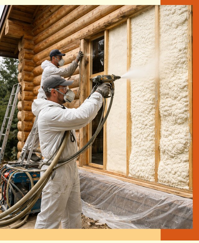 Утепление деревянного дома ППУ в Муроме от 4288 руб/м2 | ТепломастерМум — под ключ