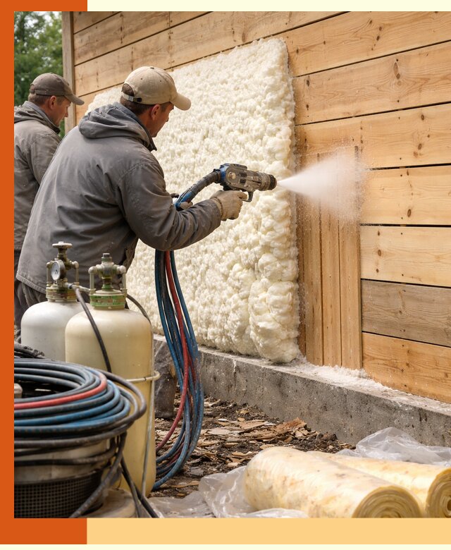 Утепление деревянного дома пенополиуретаном в Муроме