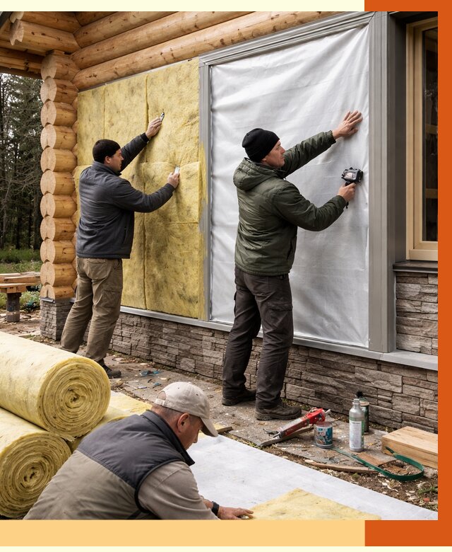 Утепление бревенчатого дома в Муроме от 7811 руб/м2 — заказать под ключ | ТепломастерМум