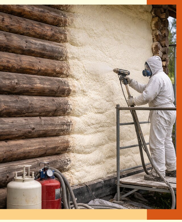 Утепление бревенчатого дома ППУ в Муроме под ключ от 6381 руб. | ТепломастерМум