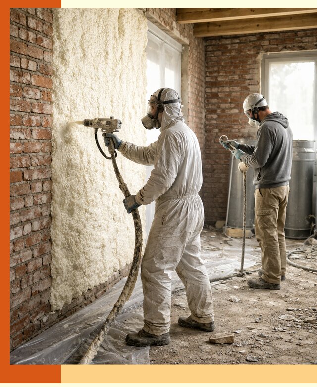 Утепление кирпичного дома пенополиуретаном в Муроме