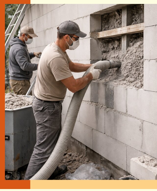 Утепление дома из газобетона эковатой в Муроме