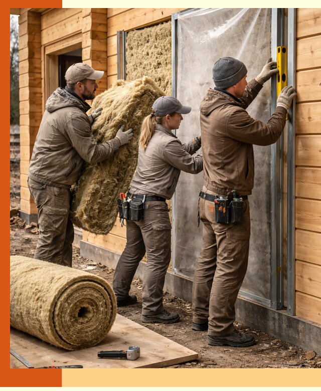 Утепление дома из двойного бруса в Муроме качественно и надёжно
