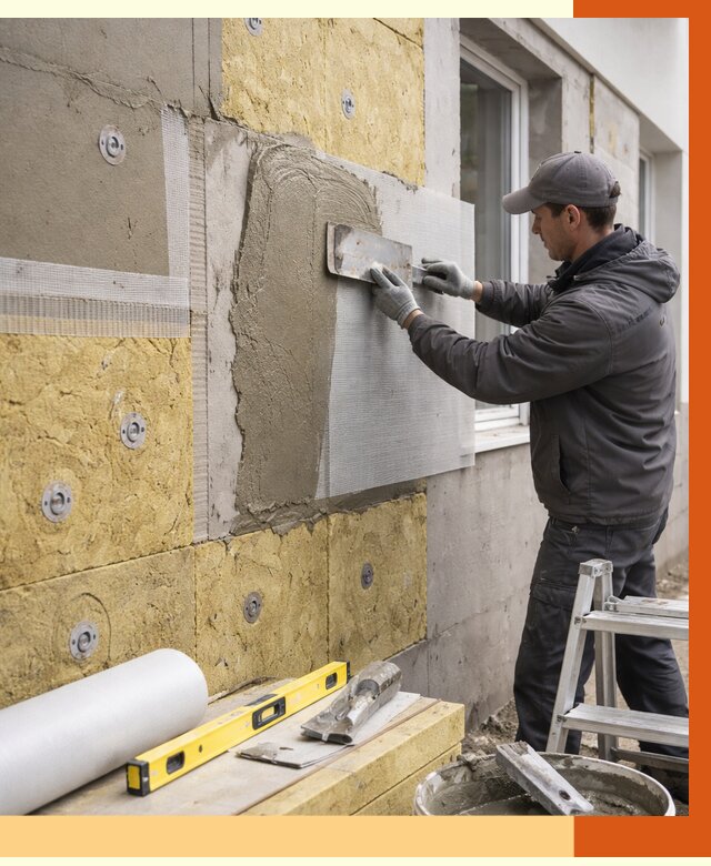 Утепление фасада под штукатурку в Муроме от 4288 руб/м2 — монтаж пенопластом и минватой | ТепломастерМум