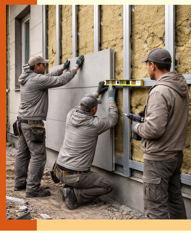 Утепление вентилируемого фасада под ключ в Муроме