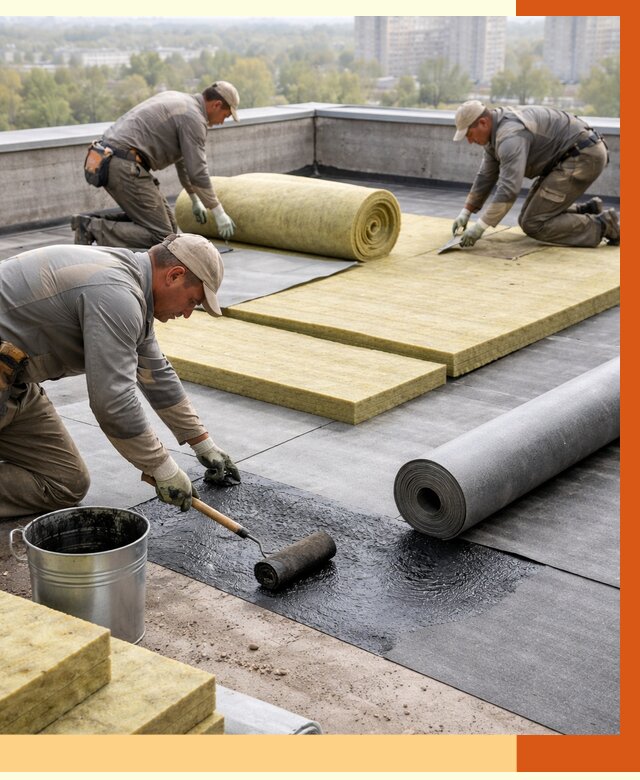 Утепление плоской крыши в Муроме от 7351 руб./м2 под ключ | ТепломастерМум