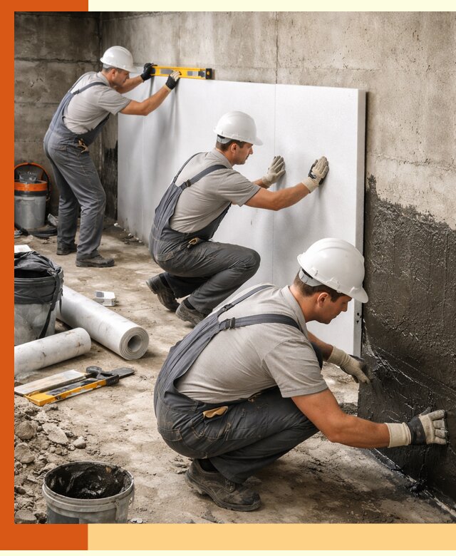 Утепление фундамента изнутри профессионально в Муроме