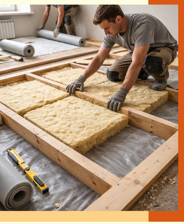 Утепление деревянного пола в Муроме от 1532 руб./м2 под ключ | ТепломастерМум