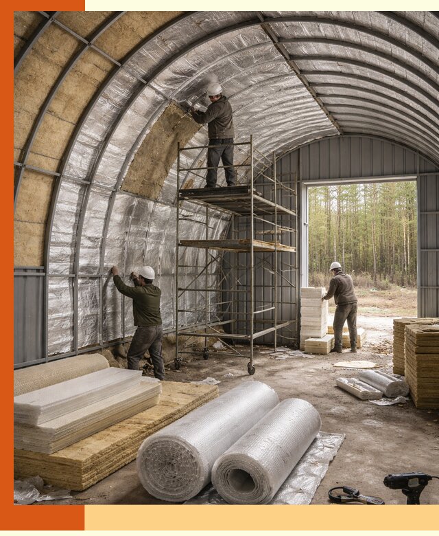 Утепление арочного ангара под ключ в Муроме