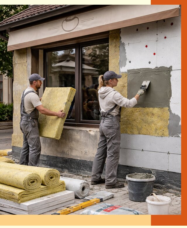 Утепление кафе в Муроме от 4288 руб/м2 — комплексно под ключ | ТепломастерМум