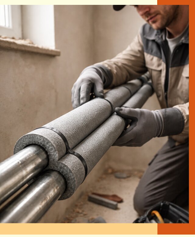 Утепление труб отопления в Муроме от 2910 руб. за м² — услуги под ключ | ТепломастерМум