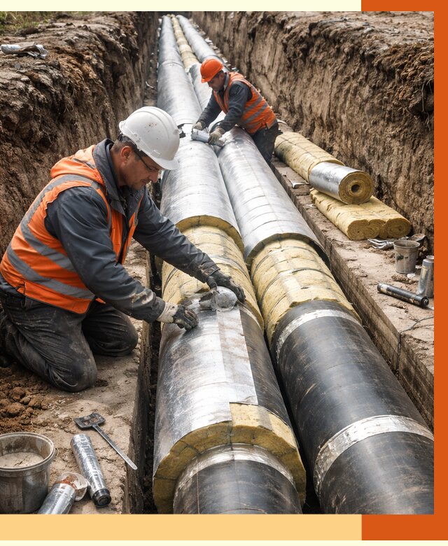 Утепление теплотрассы в Муроме от 4595 руб./м2 — ппу и комплексная изоляция | ТепломастерМум