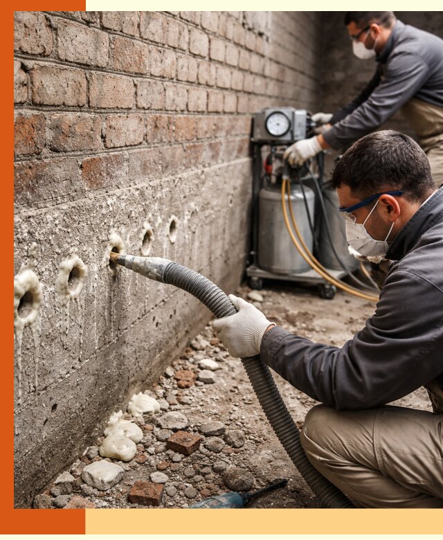 Заполнение колодцевой кладки ППУ в Муроме быстро и герметично