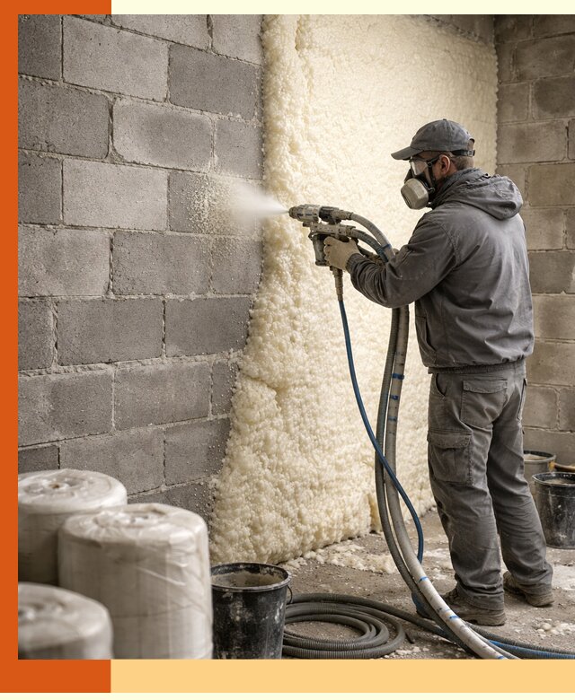 Утепление блочной стены ППУ в Муроме качественно и надёжно