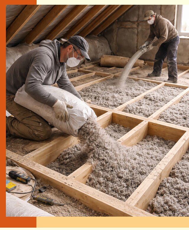 Заполнение полостей чердачного перекрытия в Муроме качественно и надёжно