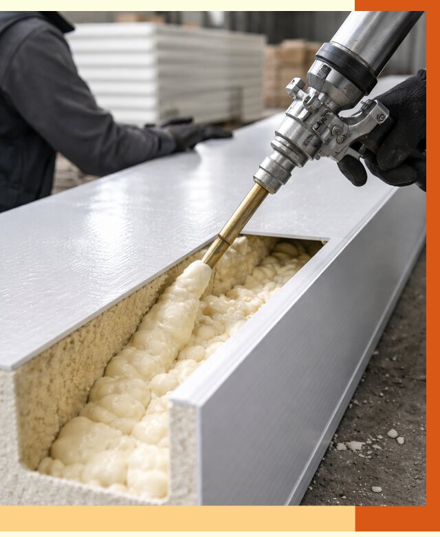 Заполнение пустот холодильных панелей в Муроме от 7658 руб. | ТепломастерМум