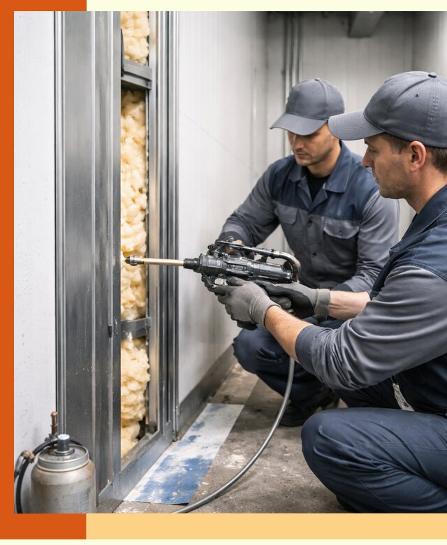 Заполнение пустот холодильных панелей в Муроме специализированной пеной