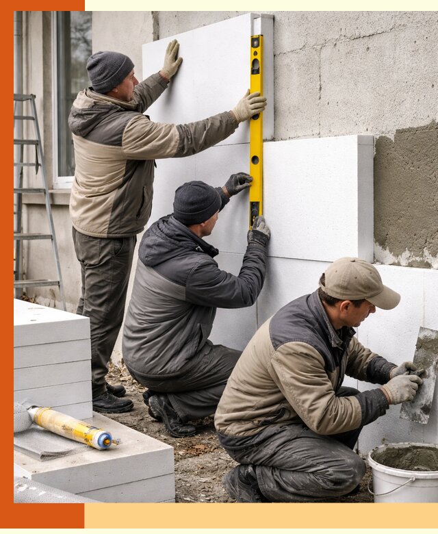 Утепление пенопластом наружных стен и фасадов в Муроме