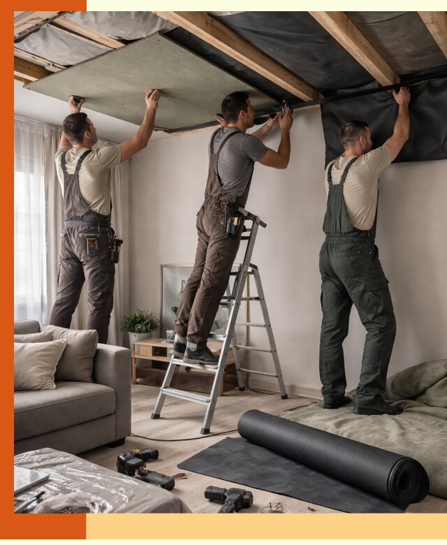 Шумоизоляция потолка в Муроме — профессиональное устранение шумов