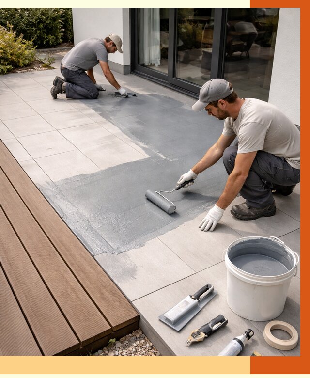 Гидроизоляция террасы в Муроме под ключ от 7658 руб./м² | ТепломастерМум