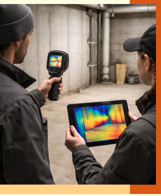 Тепловизионное обследование подвала в Муроме от 4595 руб. — проверка гидроизоляции | ТепломастерМум