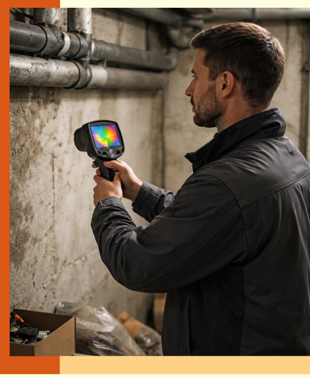 Тепловизионное обследование подвала в Муроме для поиска утечек тепла