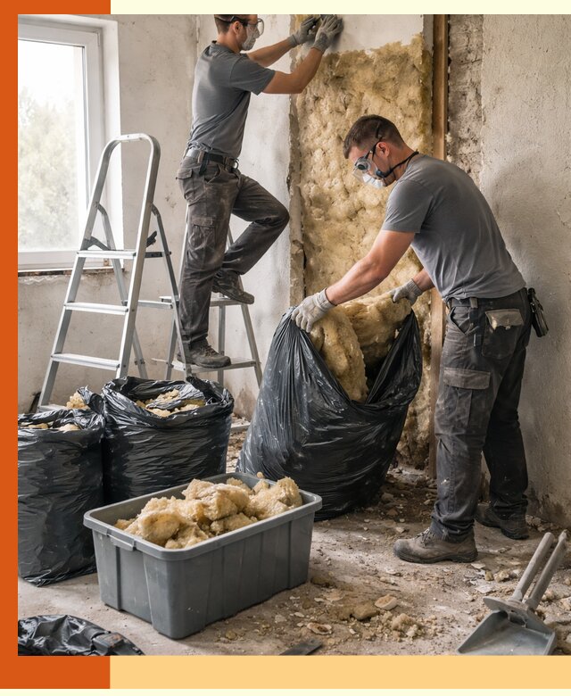 Демонтаж старого утеплителя и вывоз отходов в Муроме