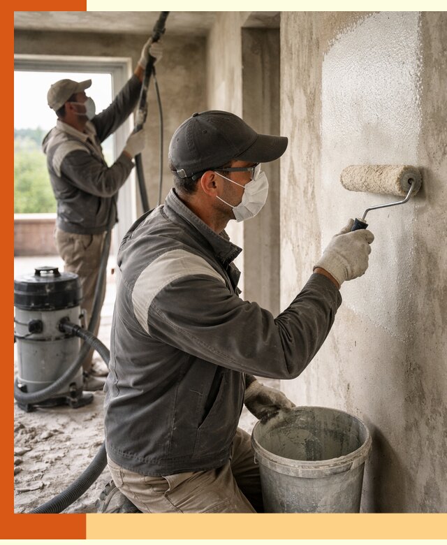 Подготовка поверхности под напыление утеплителя в Муроме